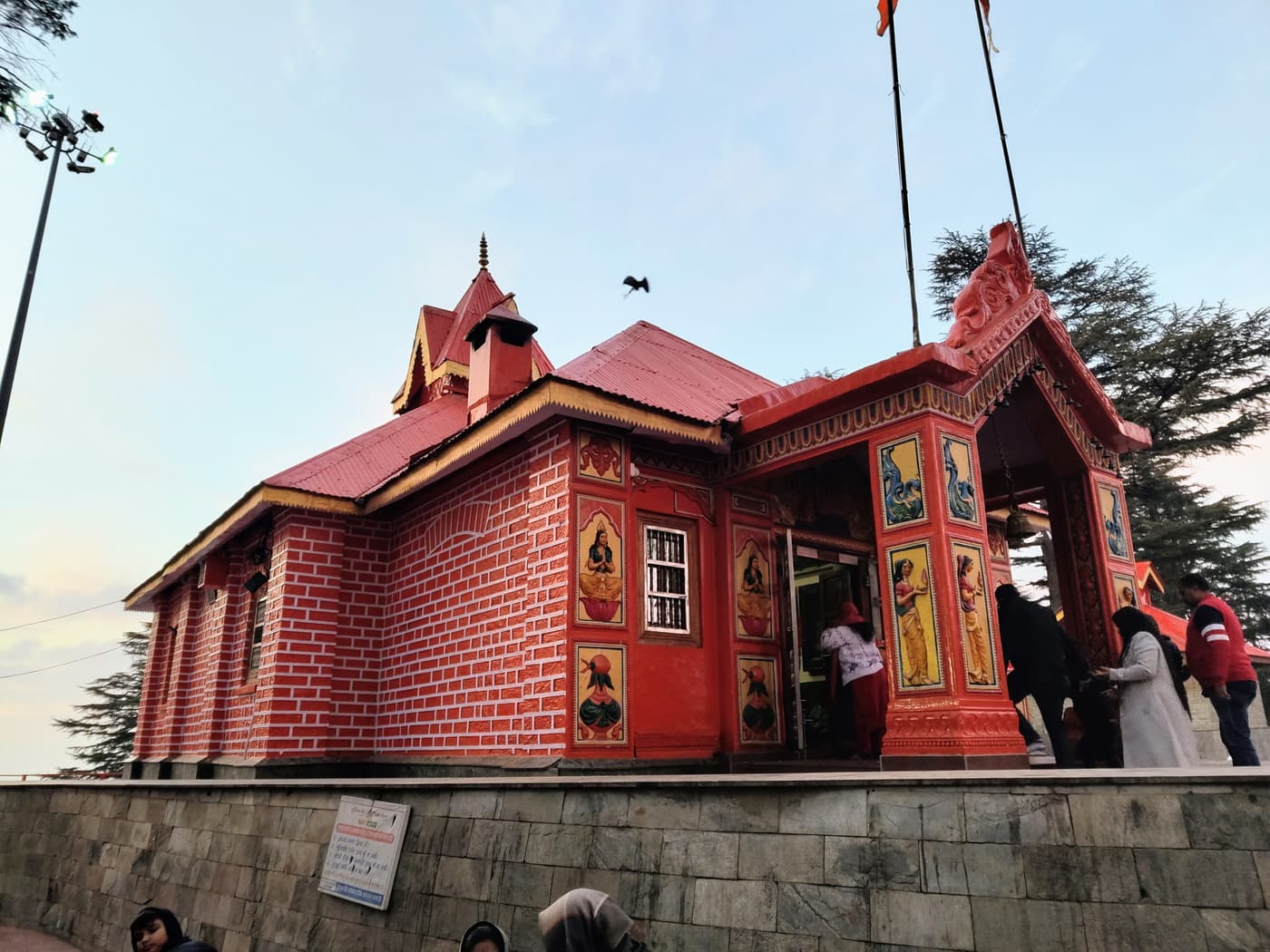 The red Jakhu Temple on the summit of Jakhu Hill, Shimla